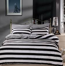 Black White Striped Bedding Quilt