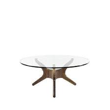 okto walnut round coffee table