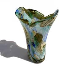 Multicolored Glass Vase With A Modern