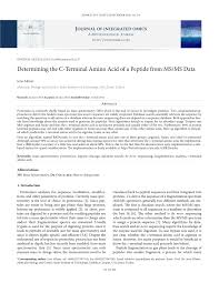 Pdf Determining The C Terminal Amino Acid Of A Peptide From