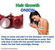 hair grow faster and shining with onion