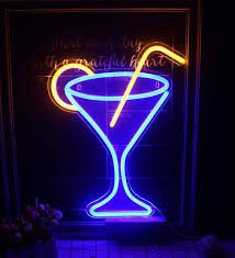 Cocktail Glass Neon Signs Usb