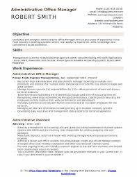 Administrative Office Manager Resume Samples Qwikresume