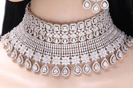 signity diamonds silver choker bridal