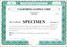 Corporation Share Stock Certificate Printable Sample Pdf