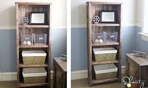 rustic bookshelf plans with 2x2 face