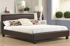 inspire hamburg bed frame in brown faux