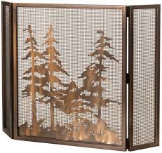 Country Antique Copper Fireplace Screen