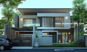 Model rumah semibasemen 3 lantai type 400, desain fasad klasik modern diatas lahan 10 x 20 m2 . Rumah Mewah 2 Lantai Kolam Renang Privat Desain Modern Minimalis