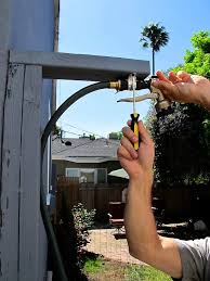 Outdoor Shower With A Garden Hose