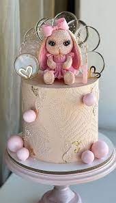 Image Result For 1 St Birthday Cakes Girl With Bunny Baby 1st  gambar png