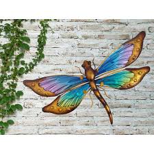 Glass Dragonfly Garden Wall Art By