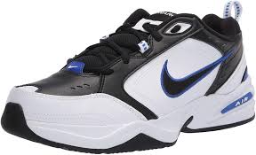 The nike air monarch iv (4e) training shoe for men sets you up for a comfortable training session with durable leather on top for support. Amazon Com Nike Men S Air Monarch Iv Cross Trainer Black Black White Racer Blue 6 4e Us Fitness Cross Training