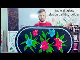 How To Glass Table Top Design Painting