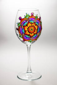 Mandala Gift Painted Wine Glasses