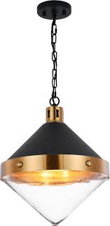 Matteo C72203agcl Sphericon Modern Matte Black Aged Gold Brass Pendant Hanging Light Mto C72203agcl