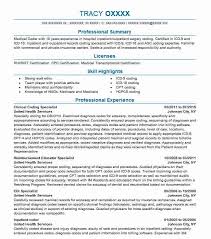 Clinical Coding Specialist Resume Sample Livecareer