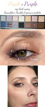 an easy peach purple eye makeup look