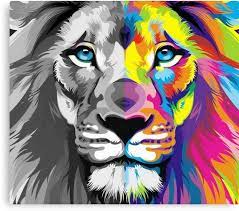 Lion Full Color Canvas Print By