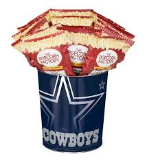 dallas cowboys 3 flavor popcorn tins