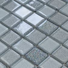 Gray Crystal Glass Mosaic Tiles Design