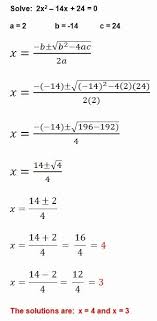 Quadratic Equation Worksheet With