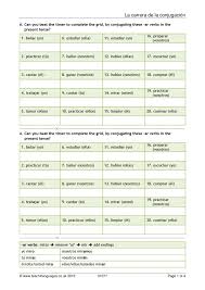 Spanish Verb Conjugation Race For Present Tense Regular Verb