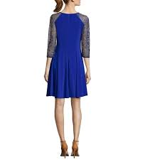 Chetta B Embellished Sleeve Fit And Flare Dress