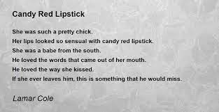 candy red lipstick poem by lamar cole