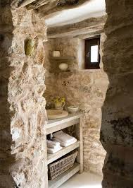 There are many ideas how to apply it in the design, for example, decorate the bottom and legs of the bathroom with stones; 61 Wonderful Stone Bathroom Designs Digsdigs
