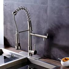 Buy online & pickup today. Uythner Brushed Nickel Deck Mounted Kitchen Faucet Mixer Tap With Cover Plate Factory Direct Sale Kitchen Faucet Kitchen Faucets Pull Down Faucet