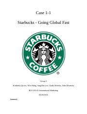 Starbucks Going Global Fast - Case Study