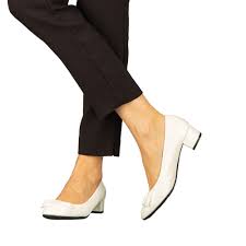 Pantofi dama cu toc albi din piele ecologica Turni - Kalapod