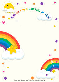 Open fotor and click create a design. 11 Colorful Rainbow Invitation Card Templates For A Whimsical Birthday Party Free Printable Birthday Invitation Templates Bagvania