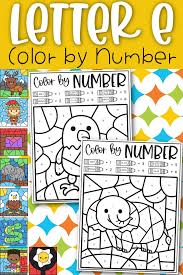letter e color by number coloring