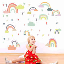 Rainbow Wall Decals Removable Sun Cloud