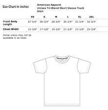 American Apparel Size Chart Favorite