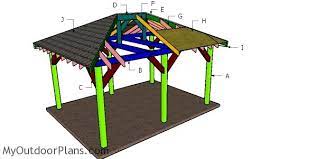 12x16 hip roof for pavilion plans