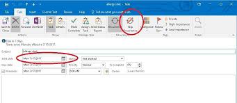 reset a recurring task in outlook