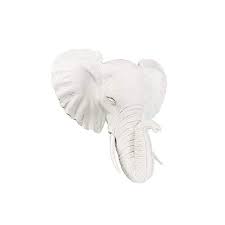 Wall Mini White Faux Elephant