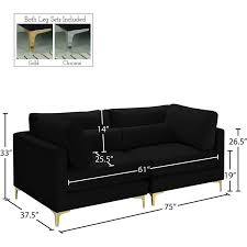 meridian furniture julia black velvet