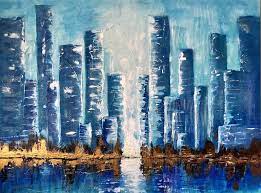 abstract cityscape painting by veronica