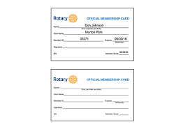 Rotary Club Membership Cards Home Page