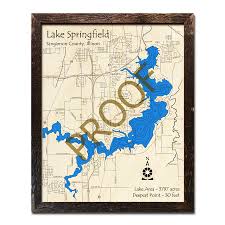 Lake Springfield Il Wood Map 3d Nautical Wood Charts