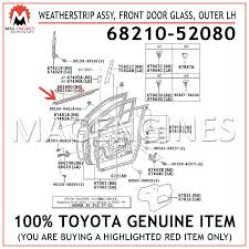 68210 52080 Toyota Genuine Weatherstrip