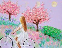 Spring Girl Painting by Eury Kim | Saatchi Art