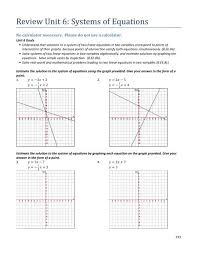 Review Unit 6 Systems Of Equations