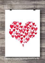 Valentine Watercolor Hearts Printable