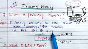 It stores the information your computer is actively using so that it can be accessed quickly. What Is Primary Memory Full Explanation Main Memory à¤• à¤¯ à¤¹ Youtube