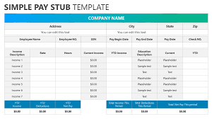 simple pay stub template for powerpoint